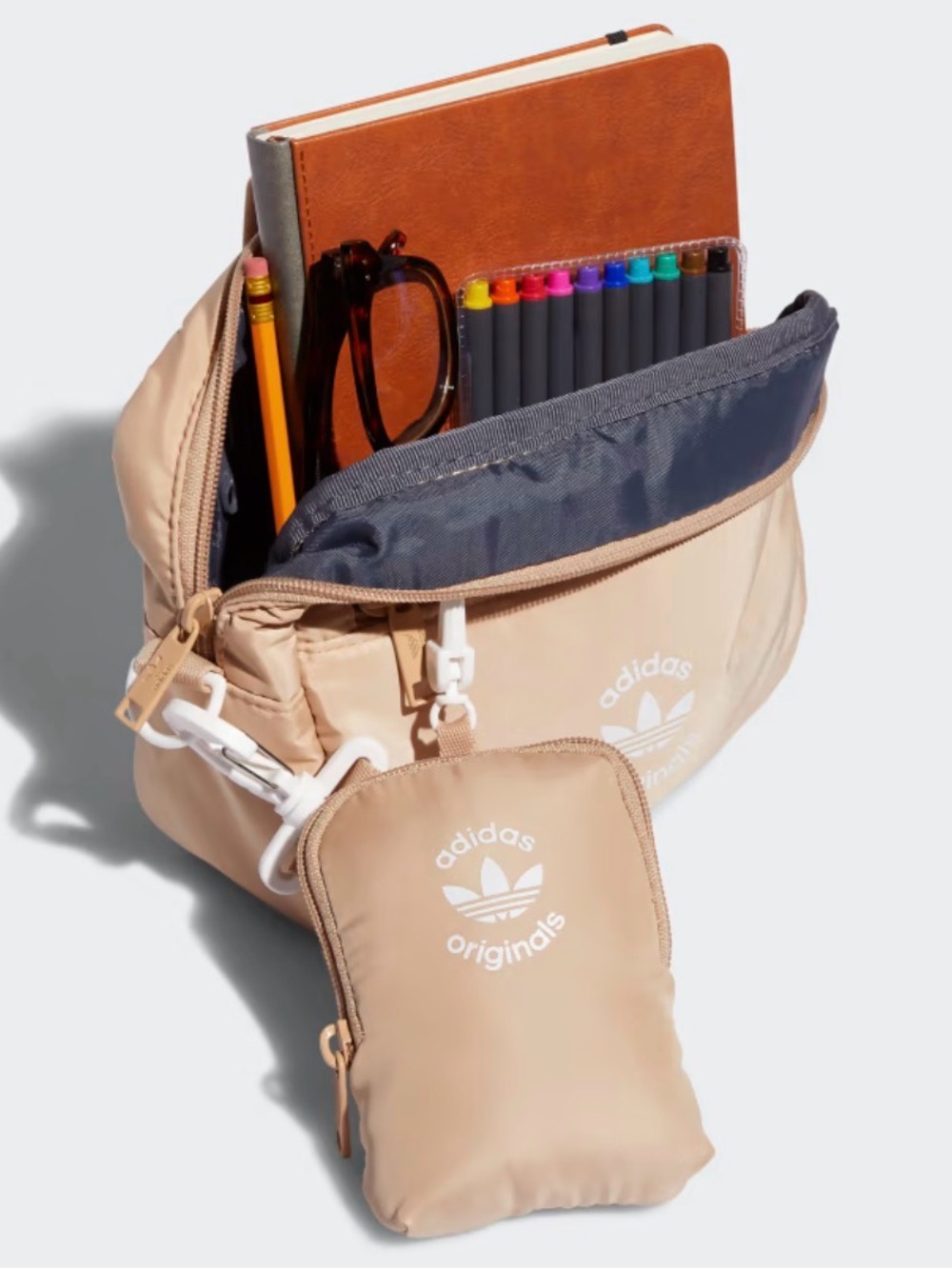 Adidas Originals Beige Crossbody Bag with Pouch - Picture 3 of 7